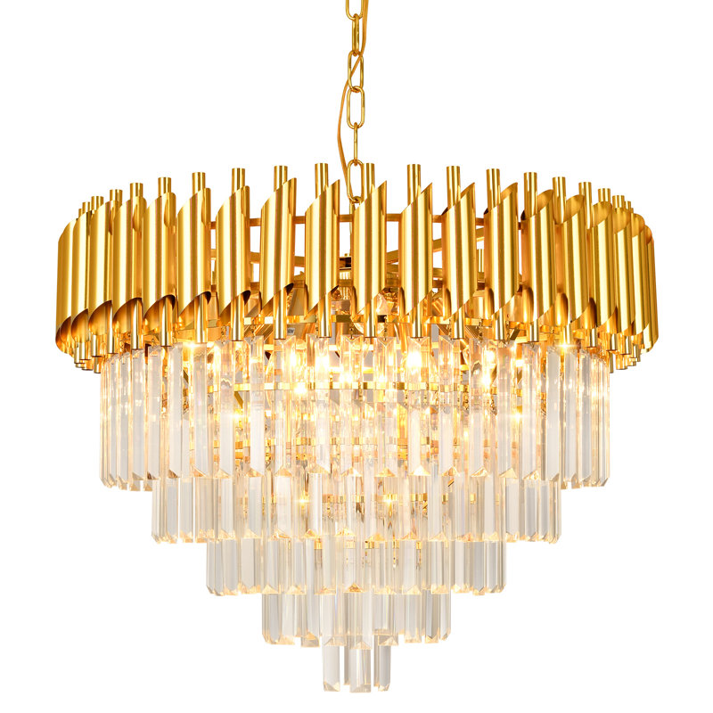 Anjelyn Chandelier, 8, 40cm H x 60cm W x 60cm D, Black/Gold