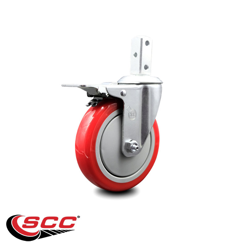 Roulettes pivotantes Poly, Rouge