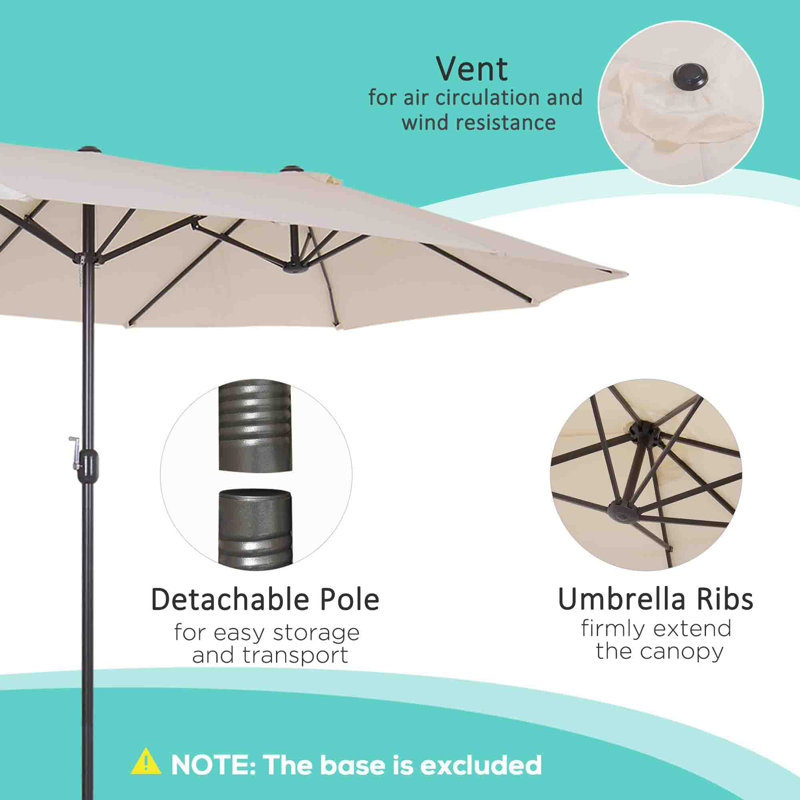 455cm Market Parasol, Beige
