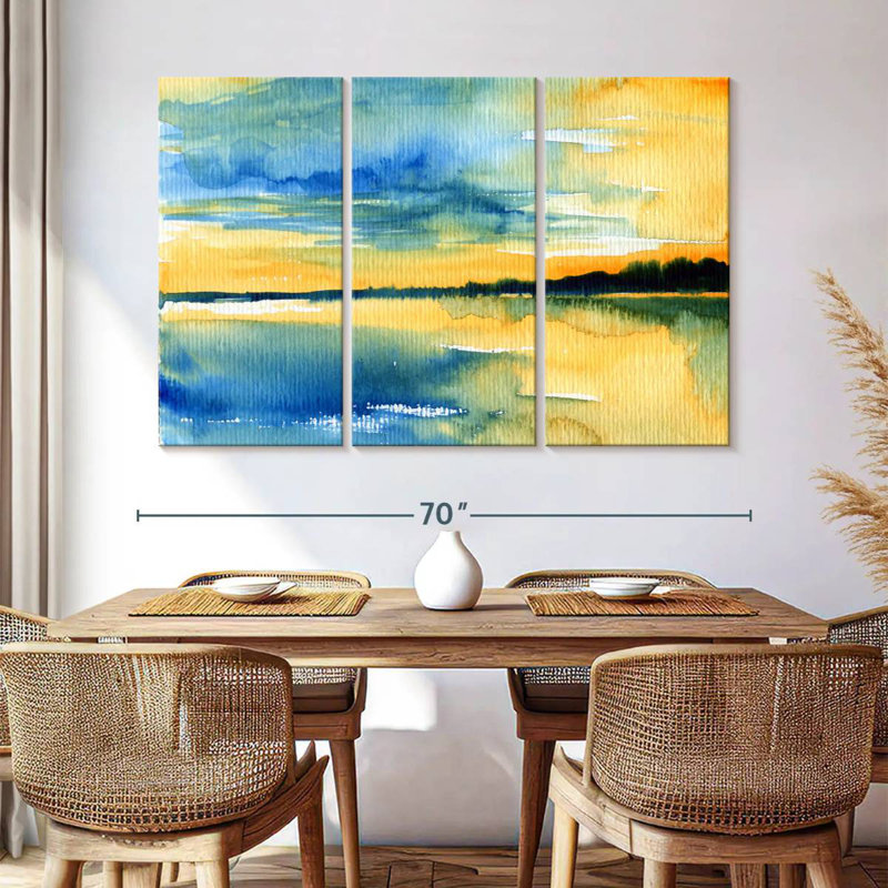 Avery Sunlit Abstract Landscape, 42" H x 65" W