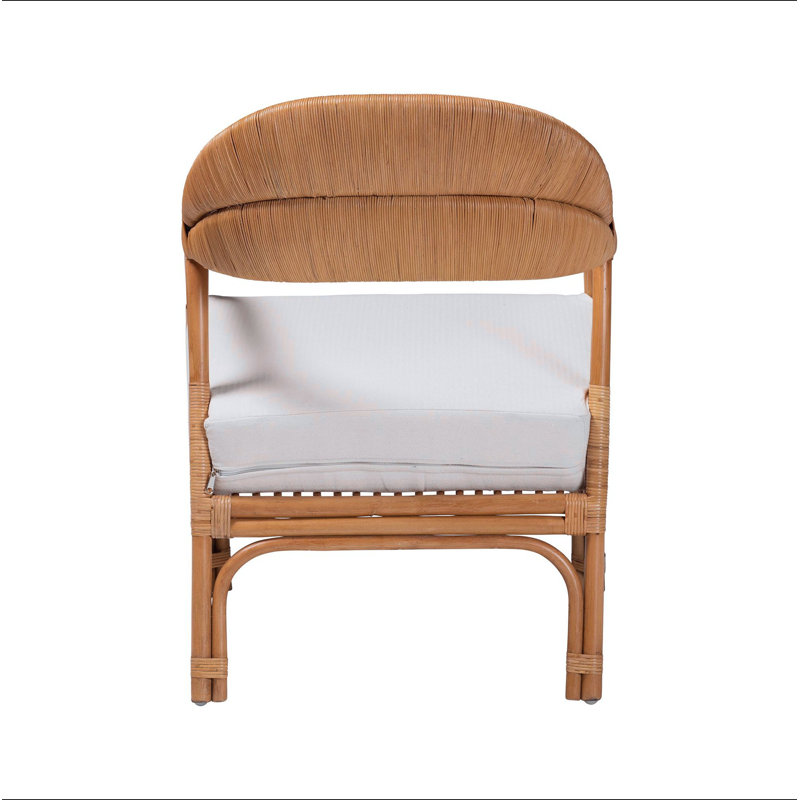 Fauteuil bohémien en rotin miel clair