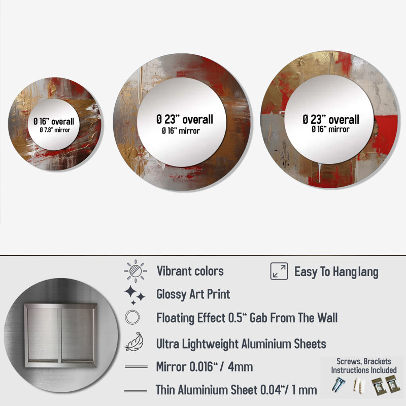 Baldovino Metal Round Mirror