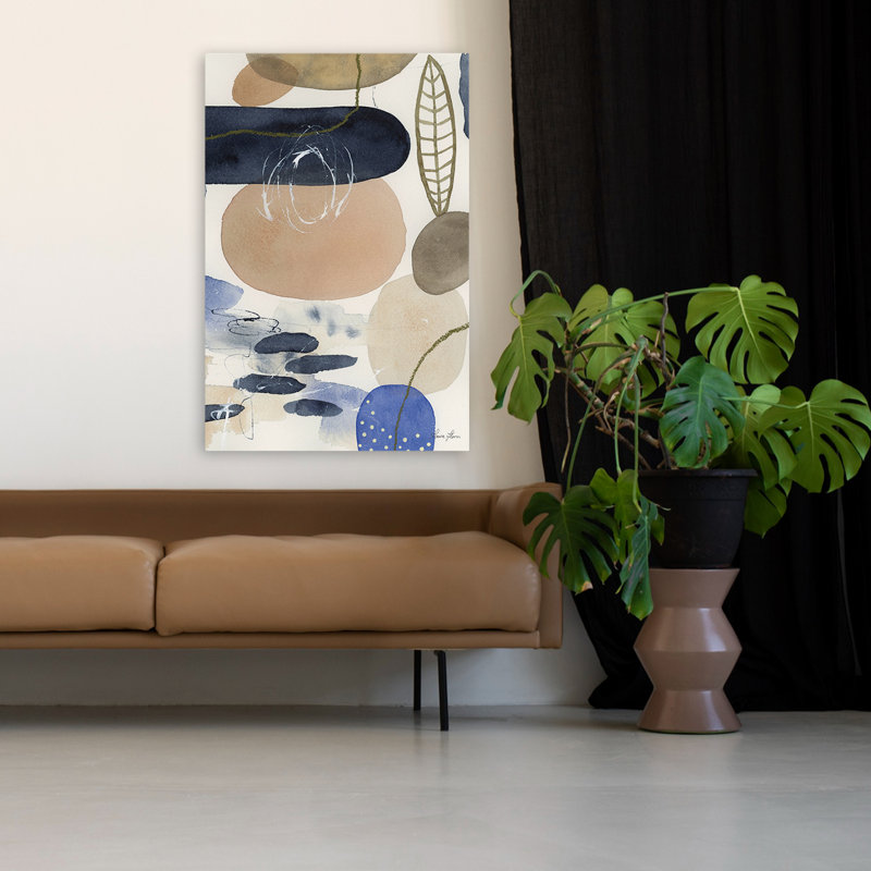 Feuilles et pierres contemporaines et modernes IV, H 48 po x l 32 po