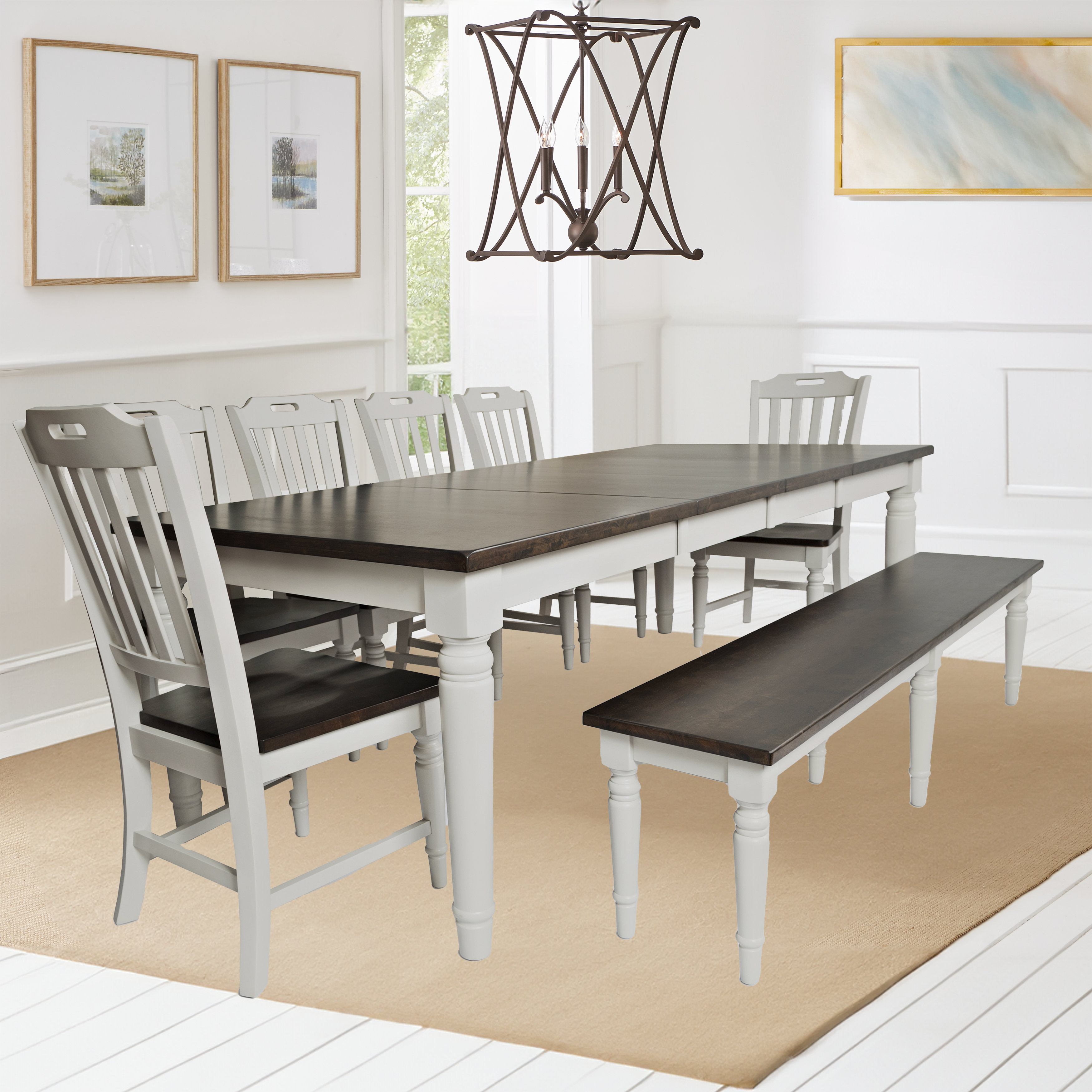 Lark Manor Olavo 8 Piece Extendable Solid Wood Dining Set Reviews Wayfair