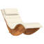 Chaise longue vidaXL avec coussin 2 personnes et 2 pièces en bois d'acacia massif brun-1135532105