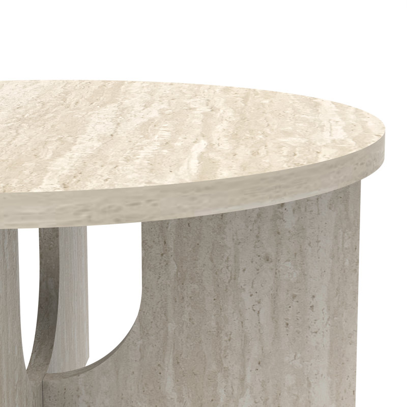 Table basse de salon ronde 31,5 po Arvyn, Beige