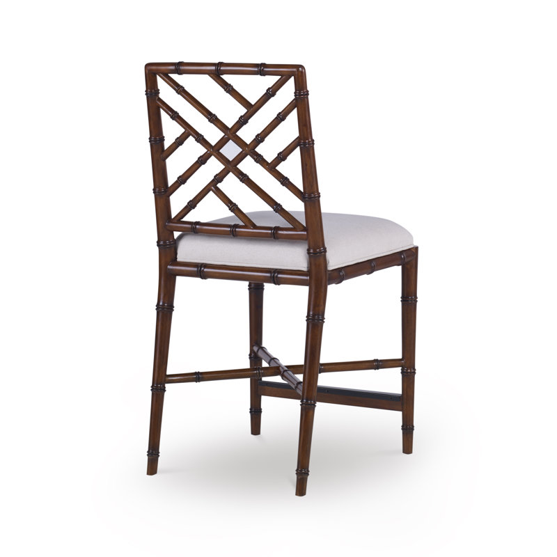 Caribe Upholstered Bar Stool with Solid Wood Frame, Regency, Counter Stool (24" Seat Height)