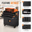 Armoire à outils roulante en métal de 34,3 po avec portes verrouillables, 3 tiroirs, tablettes latérales réglables et panneau perforé, organisateur d'établi mobile robuste pour garage, atelier et maison, acier laminé à froid thermolaqué