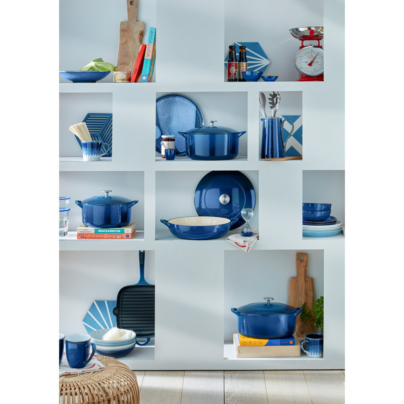 Cast Iron Large Trivet, Cobalt