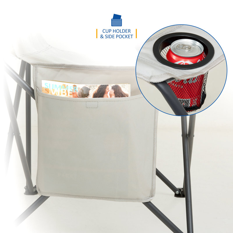 SUNMER Folding Camping Chair - Extra Wide, Grey