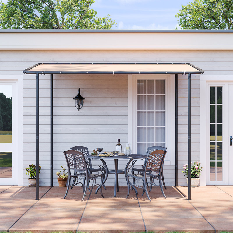 10 Ft. W X 6 Ft. D Lean To Gazebo Outdoor Pergola, 96" H x 120" W x 72" D