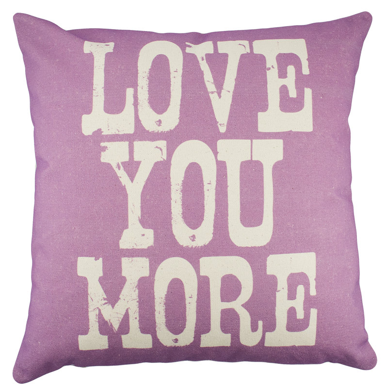 Love You More Throw Pillow, Purple