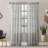 Textured Slub Anti-Dust Striped Semi-Sheer Rod Pocket Curtain Panel-44432037-44432039