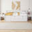 Modern Full Size Daybed with Storage Drawers & Shelves - White, Solid Wood, Space-Saving Design-1129972394