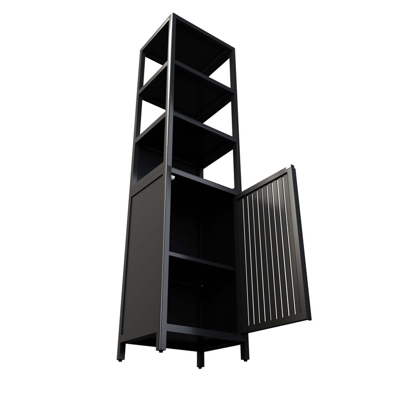 Grande armoire de rangement avec porte à volets et 3 tablettes, armoire de rangement autoportante en lin pour le salon, la cuisine et la salle de bain