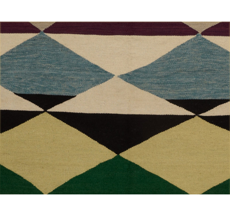 Geometric Area Rug in Gray/Beige