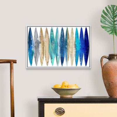Reproduction d’art sur toile abstraite planches de surf bleu clair par David Moore