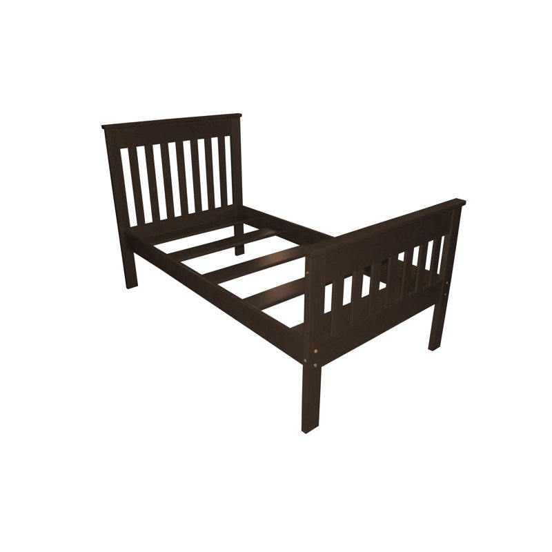 Harmony Home Collection Unfinished Solid Wood Slat Bed, Rich Tobacco Stain, Extra-long Twin