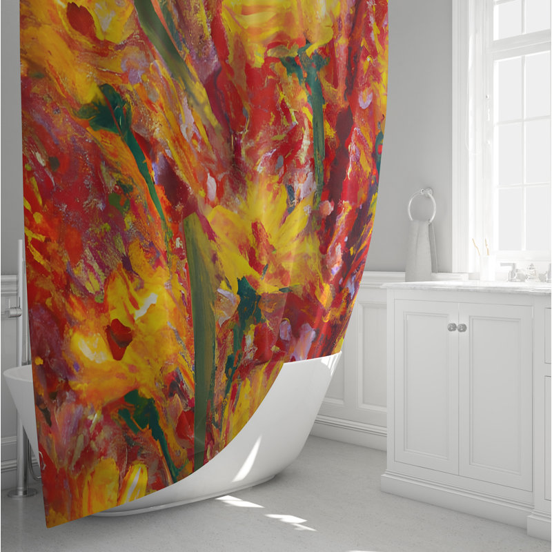 Rajnie Floral Shower Curtain, 72" H x 70" W