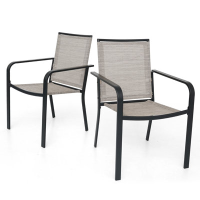 Outdoor Stacking Dining Chair (Set Of 2) by Ebern Designs