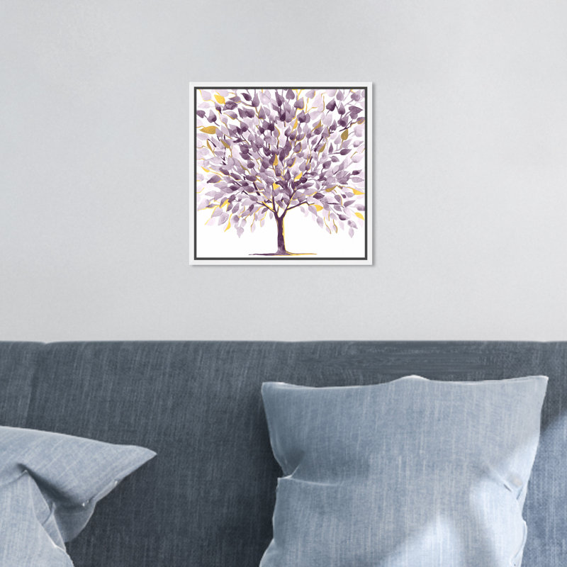 Amethyst Tree Botanicals - impression, H 16 po x l 16 po, Cadre flottant blanc