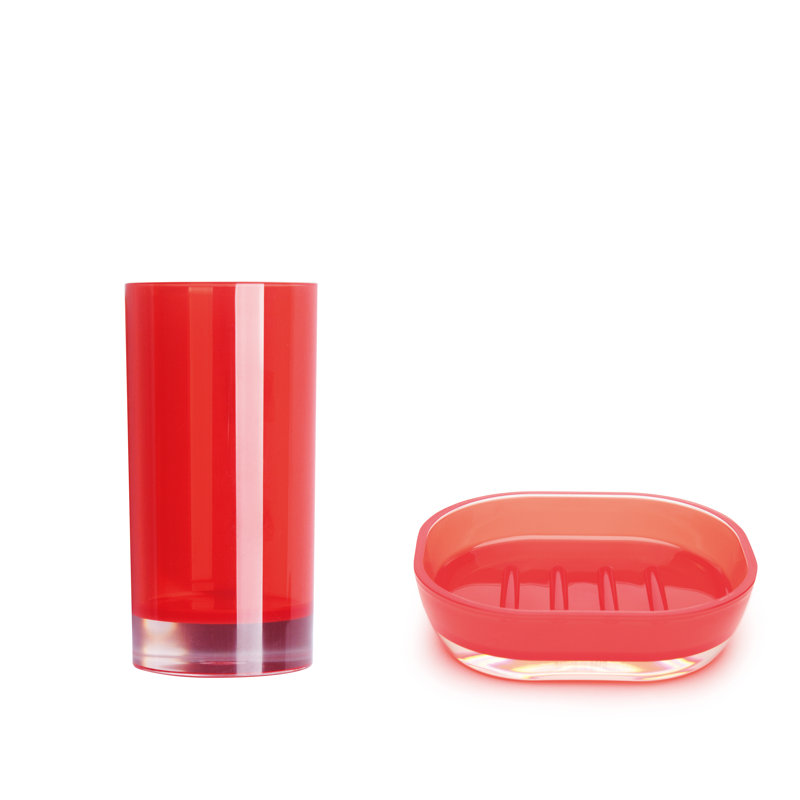 Spa Bathroom Accessory Set, Red