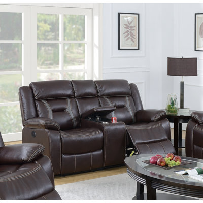 72'' Faux Leather Power Reclining Loveseat