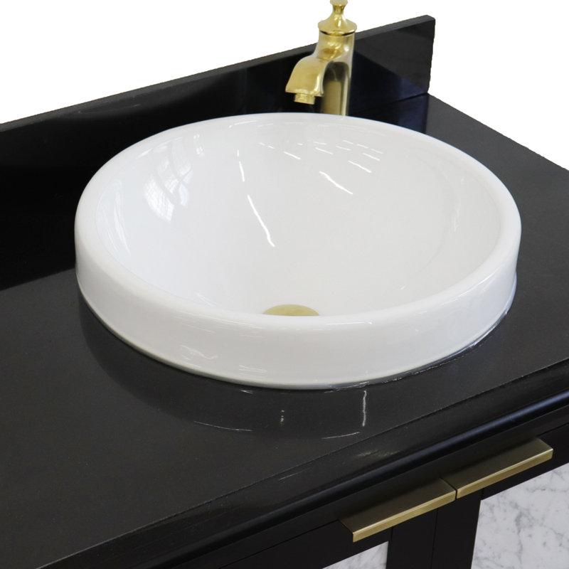 Ensemble de meuble-lavabo simple 43 po avec miroir Schreck, Noir, Noir