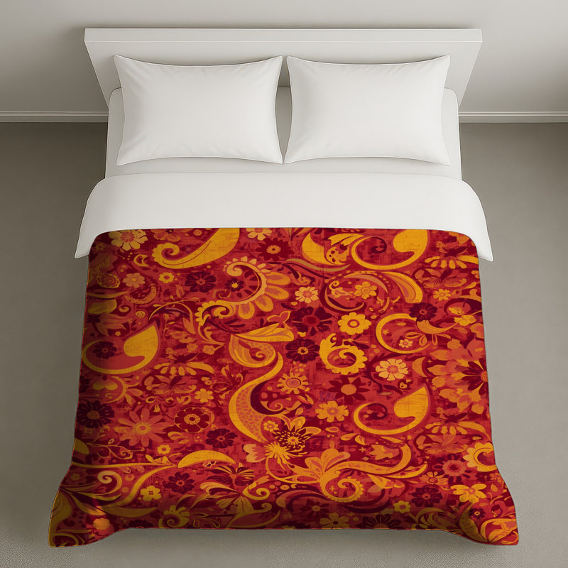 Housses de couette Vibrant Floral Swirls, Grand lit