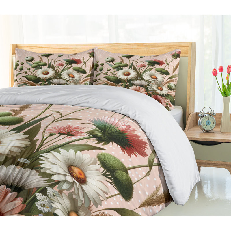 Floral Eucalyptus Duvet Cover, King Duvet Cover + 2 Standard Shams