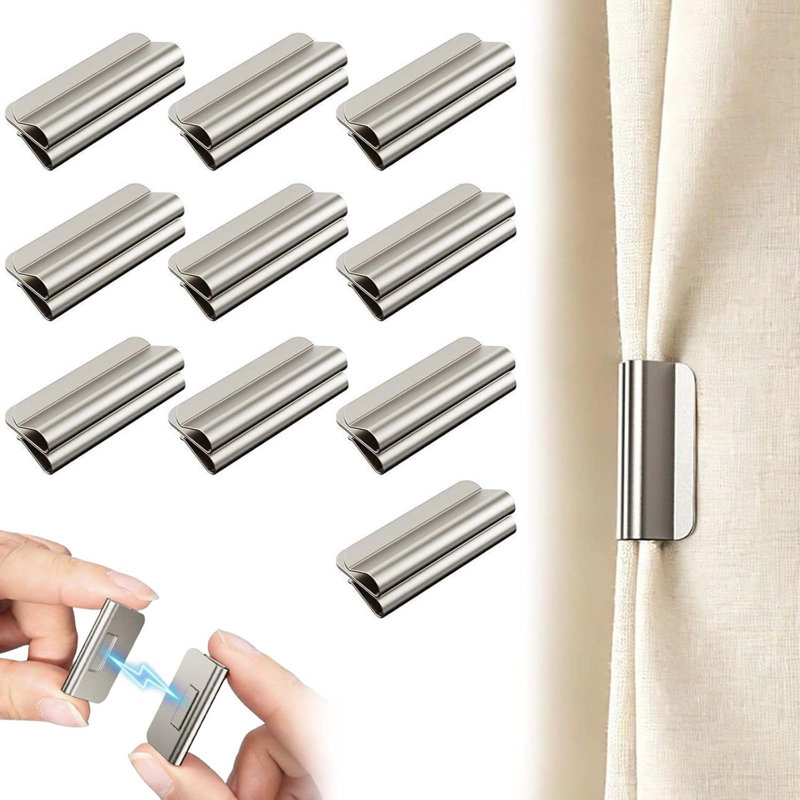 10 paires de boucles de rideaux magnétiques pour bloquer la lumière