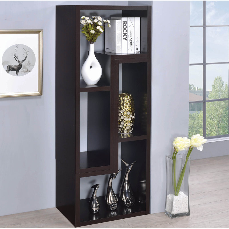 Adamsville Geometric Bookcase, 22" H x 47.25" W, White