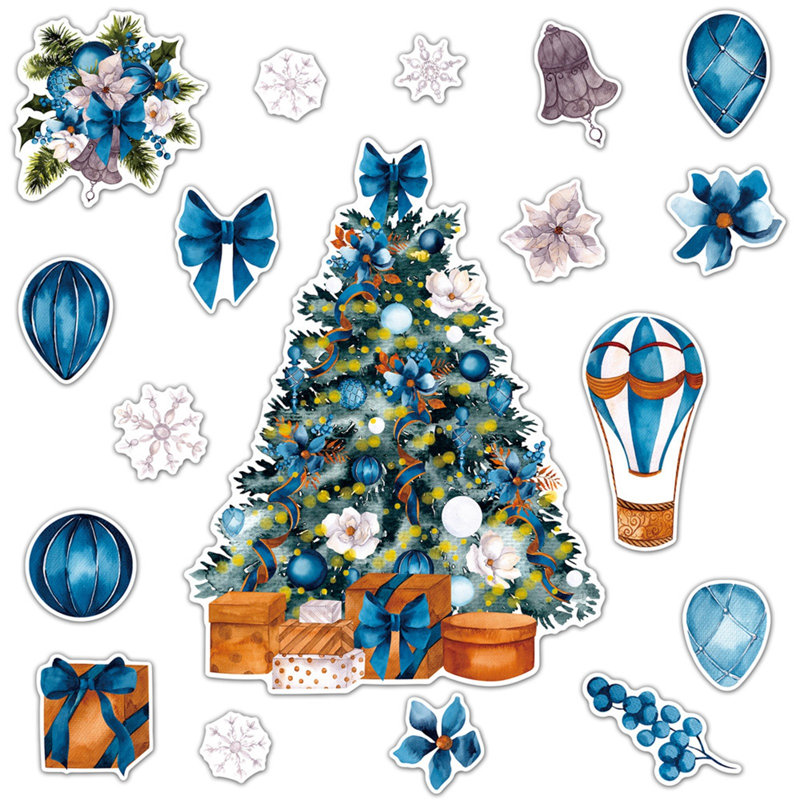Ensemble de 18 autocollants magnétiques décoratifs pour Noël