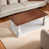 Blanc / bois brun / brillant