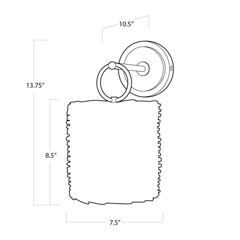 Nantucket 1-Light Armed Sconce, Oil Rubbed Bronze