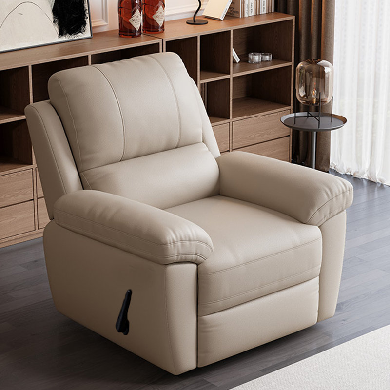Fauteuil inclinable de loisirs ergonomique en similicuir, Beige gris