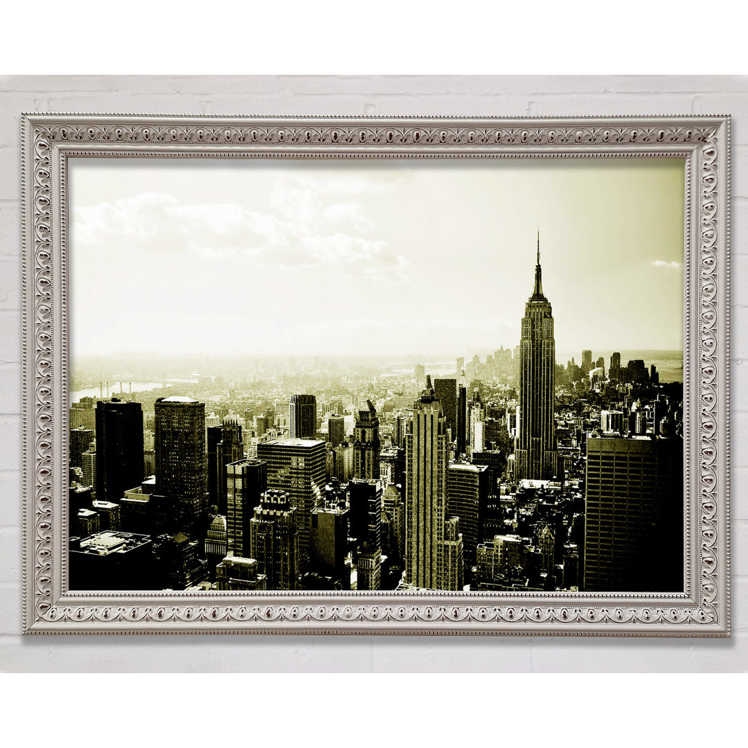 New York Skyline Sepia - Einzelner Bilderrahmen Kunstdrucke