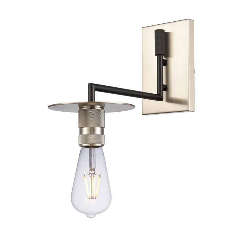 Applique murale 1 lumière à intensité variable Yeager, Nickel satiné brossé, H 18,5 po x l 6 po x P 12 po