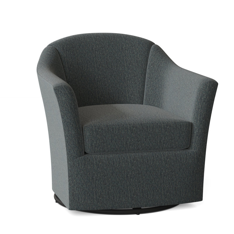 Barry 33.5" Wide Swivel Barrel Chair, 9508 Oasis