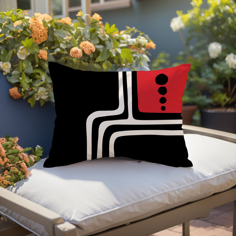 Coussin lombaire réversible intérieur / extérieur Sofi Minimalist, H 14 po x l 20 po, Rouge