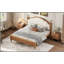 Lit plateforme très grand en bois avec tête de lit tapissier, structure brune et tissu beige-1890238833-1890238832