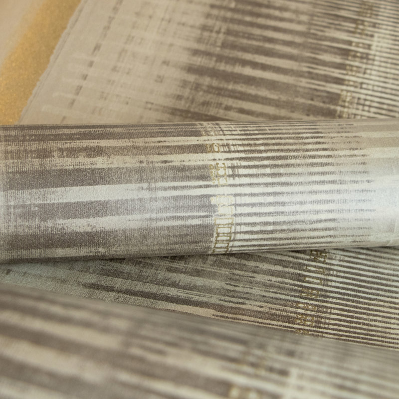 Adonea Hermes Smooth Metallic 33' L x 21" W Wallpaper Roll, Sand