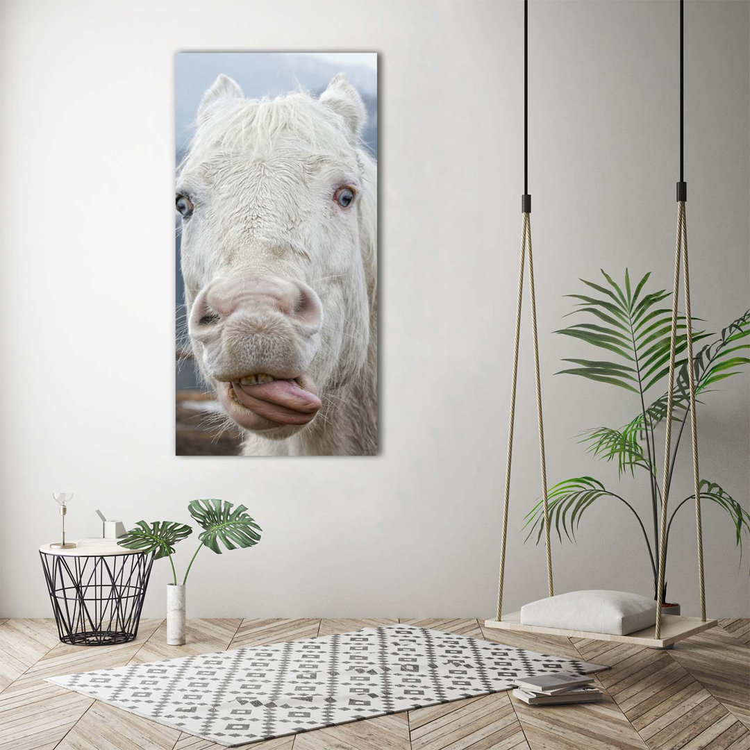 Crazy White Horse - Kunstdrucke auf Leinwand - Wrapped Canvas