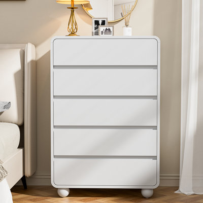 5-Drawer Dresser With Hidden Handles,41.4" H Modern Chest Of Drawers With Deep Drawers，Wood Drawer Organizer For Bedroom, Guest Room, Living Room Or Entryway