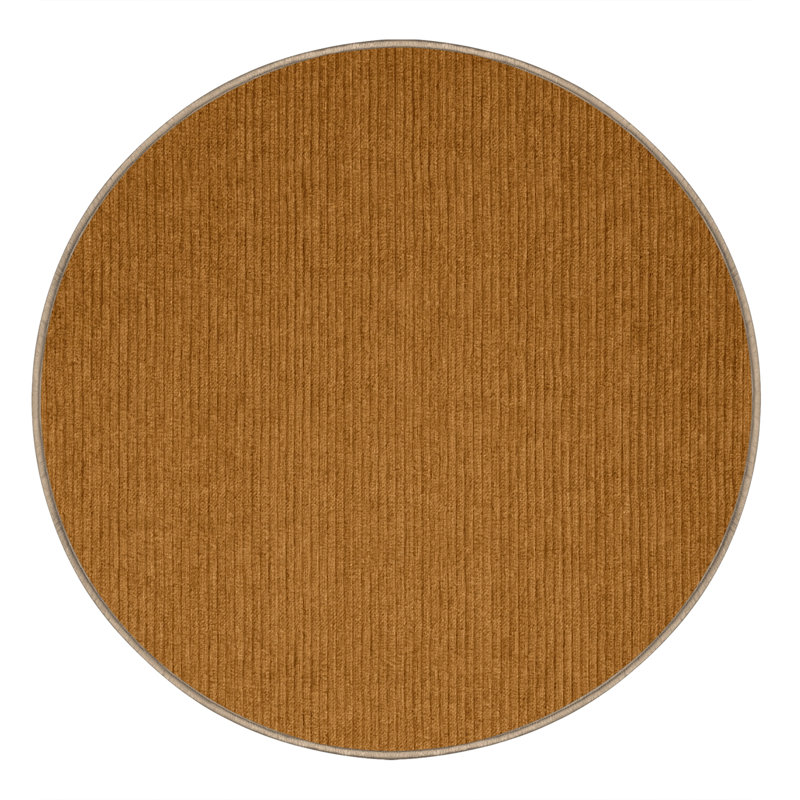 Tapis brun uni lavable à la machine, Rond 3 pi