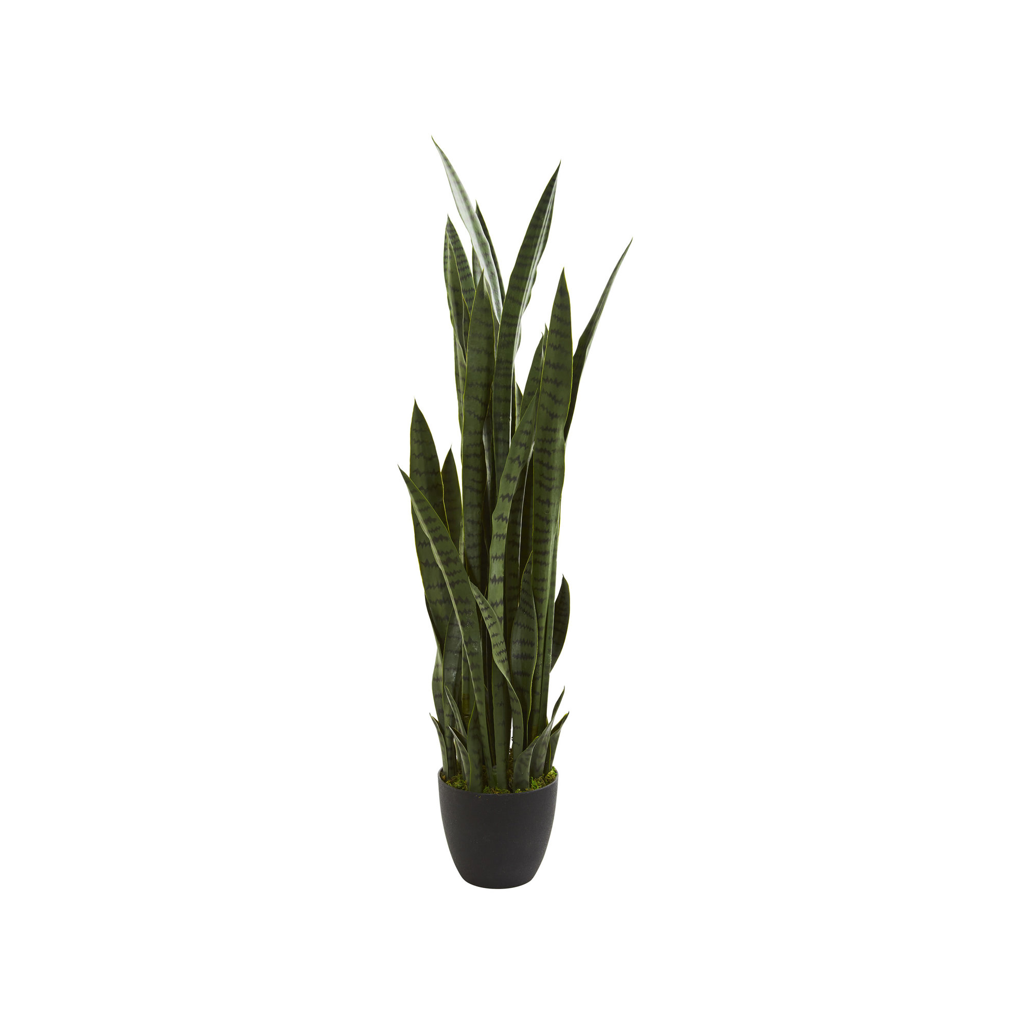 33" Artificial Snake Plant in Pot, 46" H x 9" W x 9" D, Green