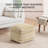 Maryann 16" Beige Upholstered Pouf Ottoman-117301716