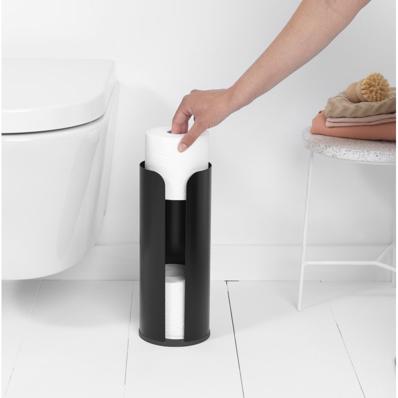 Brabantia ReNew Toilet Paper Roll Dispenser, Matte Black