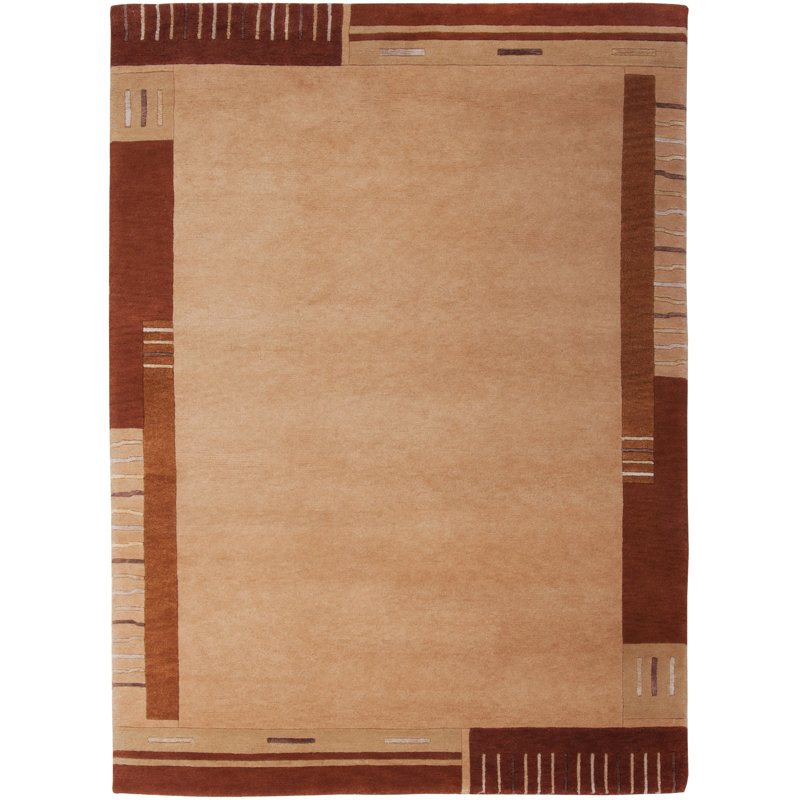 Cheviotdale Hand-Knotted Wool Brown Rug, Rectangular 60 x 90cm
