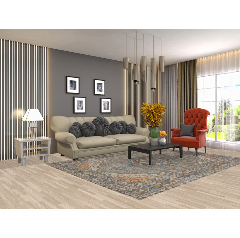Tapis traditionnel en laine fait à la main 7 x 9